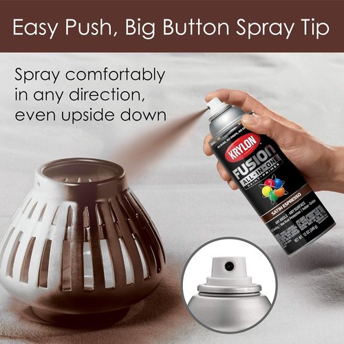 Krylon Fusion All-In-One Spray Paint - Indoor/Outdoor Adhesive, 12 oz, Espresso Color