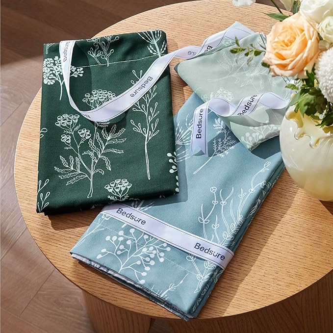 Bedsure Duvet Cover King Size - Reversible Mineral Blue King Duvet Cover Set with Zipper Closure, 3 Pieces Floral Patterned Bedding Set with 8 Corner Ties and 2 Pillow Shams