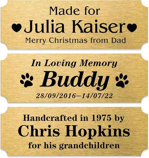 Caramel Sweet Life Personalized Name Plates - Solid Brass Engraved Plaque | Custom 6" W x 2" H with Adhesive or Screws
