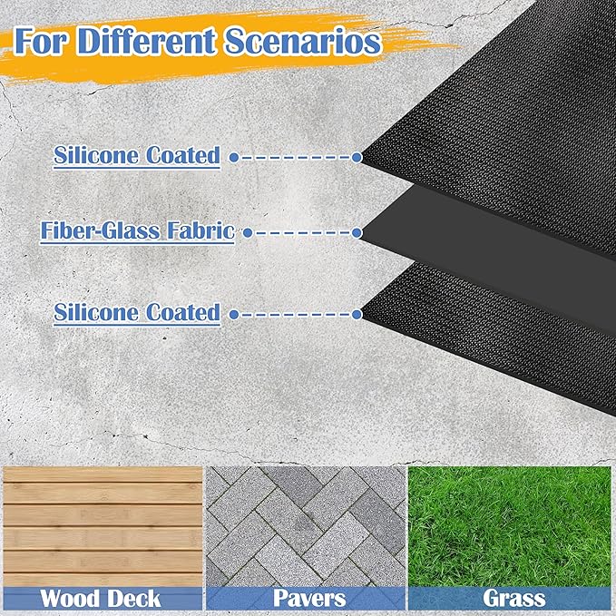 Ogrmar 76 x 52 Inch Under Grill Mats for Outdoor Grill, Indoor Fire Pit/Fireplace Mat, Waterproof Oil-Proof Grill Floor Pads, BBQ Mat Protector for Deck, Patio and Grass (76 * 52 Inch)