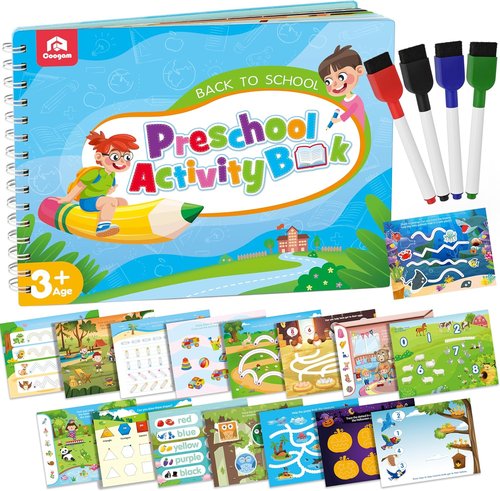 Coogam Magic Writing Practice Workbook - Reusable Alphabet & Numbers Tracing for Kids Ages 3-12