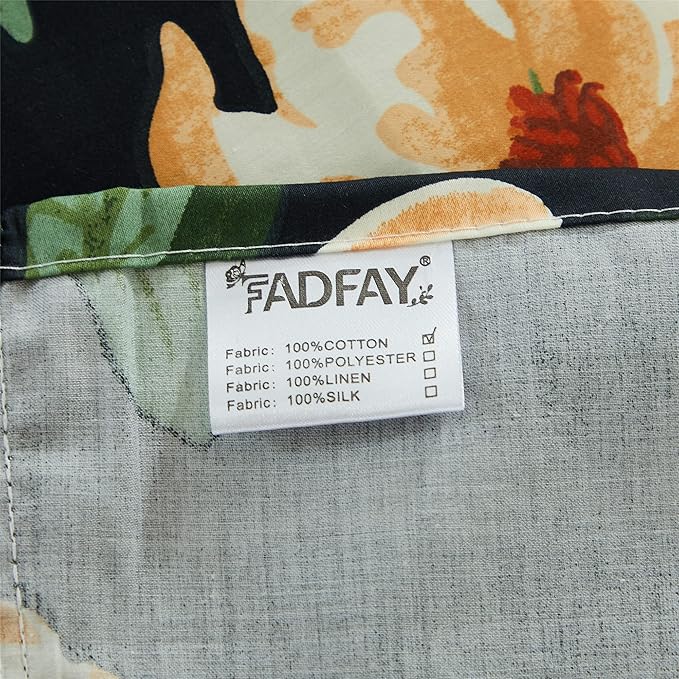 FADFAY Sheets Set King Shabby Black and Yellow Floral Bedding Elegant Peony Sheets Set Vintage Farmhouse Bedding Soft 100% Egyptian Cotton 800 Thread Count Deep Pocket Fitted Sheet, 4Pcs-King Size