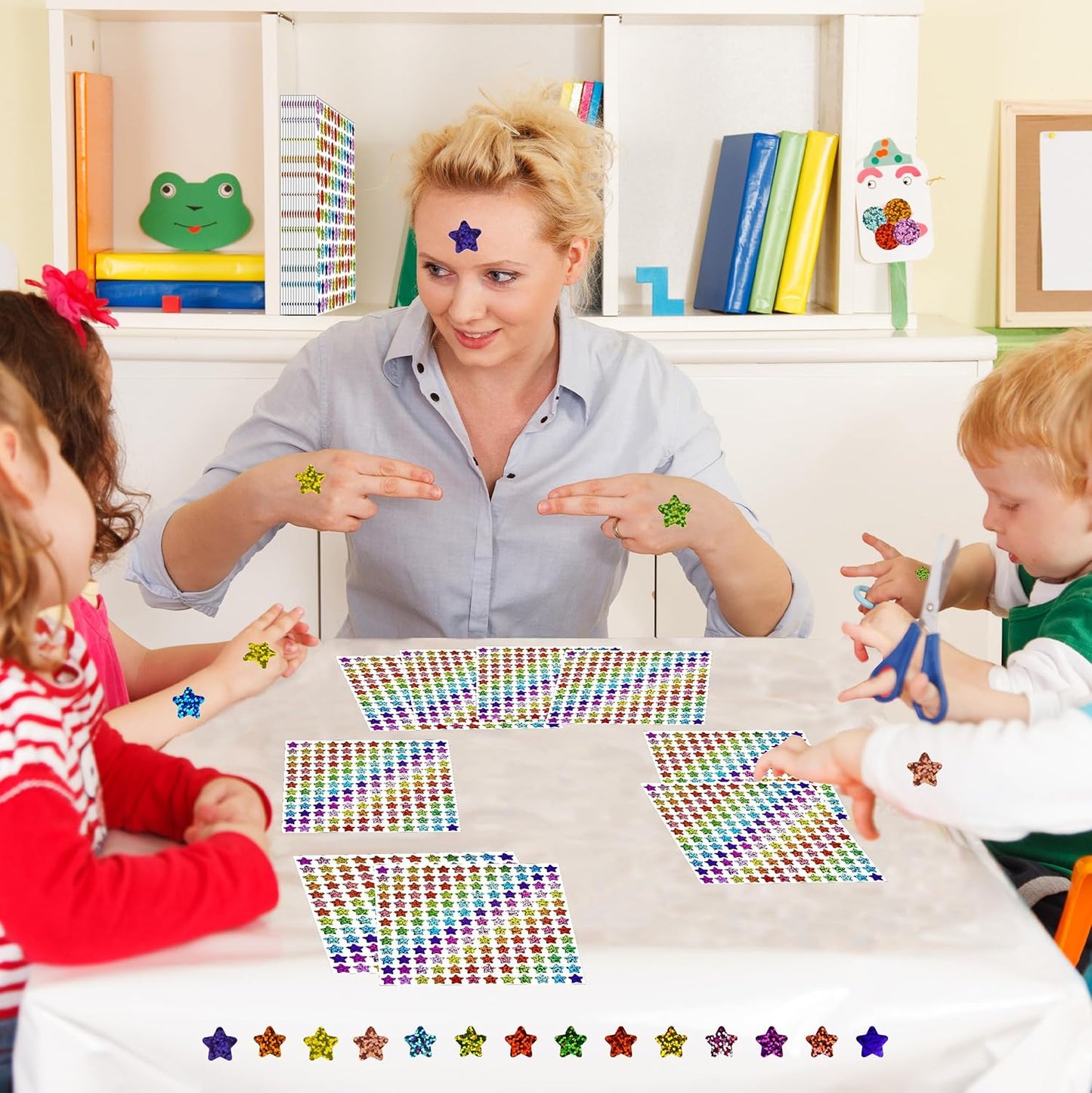 2340 Pack Holographic Star Stickers - Sparkly 0.6” Stars for Kids' Rewards | Classroom Supplies