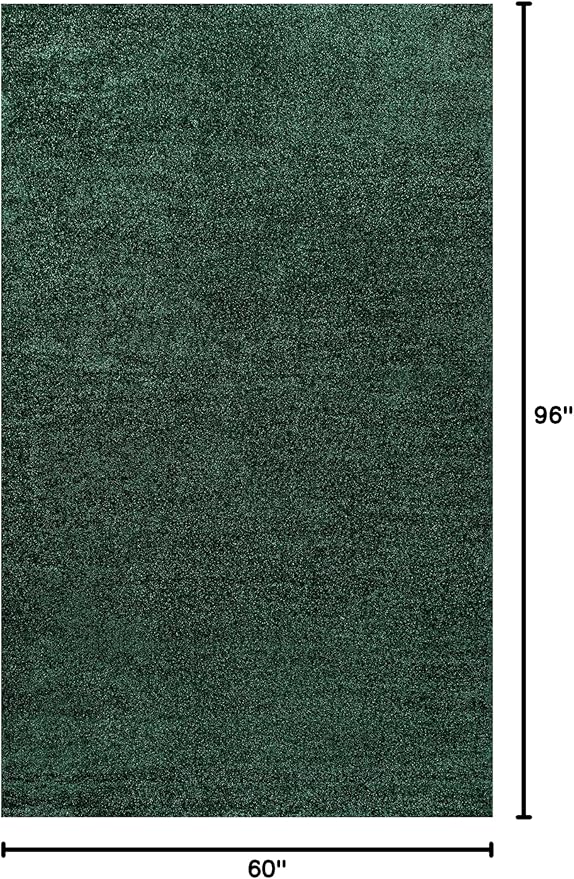 JONATHAN Y Haze Solid Low-Pile Emerald Indoor Area Rug 5x8, Coastal,Bohemian,Minimalist,Classic, Easy-Cleaning for Living Room,Bedroom,Kitchen,Pet Friendly,Non-Shedding (SEU100L-5)