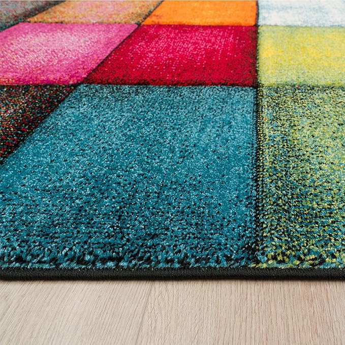 Paco Home Colorful Area Rug Checkered with Multicolor Squares, Size: 2'8" x 4'11"