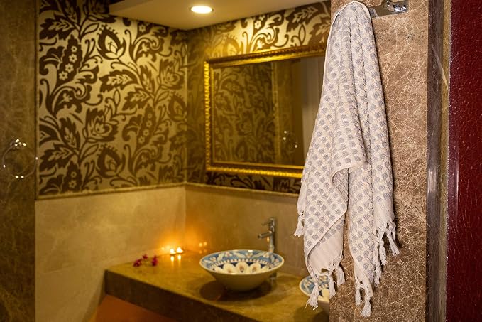 Organic Turkish Cotton Hand Towels for Bathroom | Oversized - 17 x 35 Inches | Large Soft Plush Fluffy Highly Absorbent Towels for Kitchen, Hand and Face (Gray, Hand Towel)