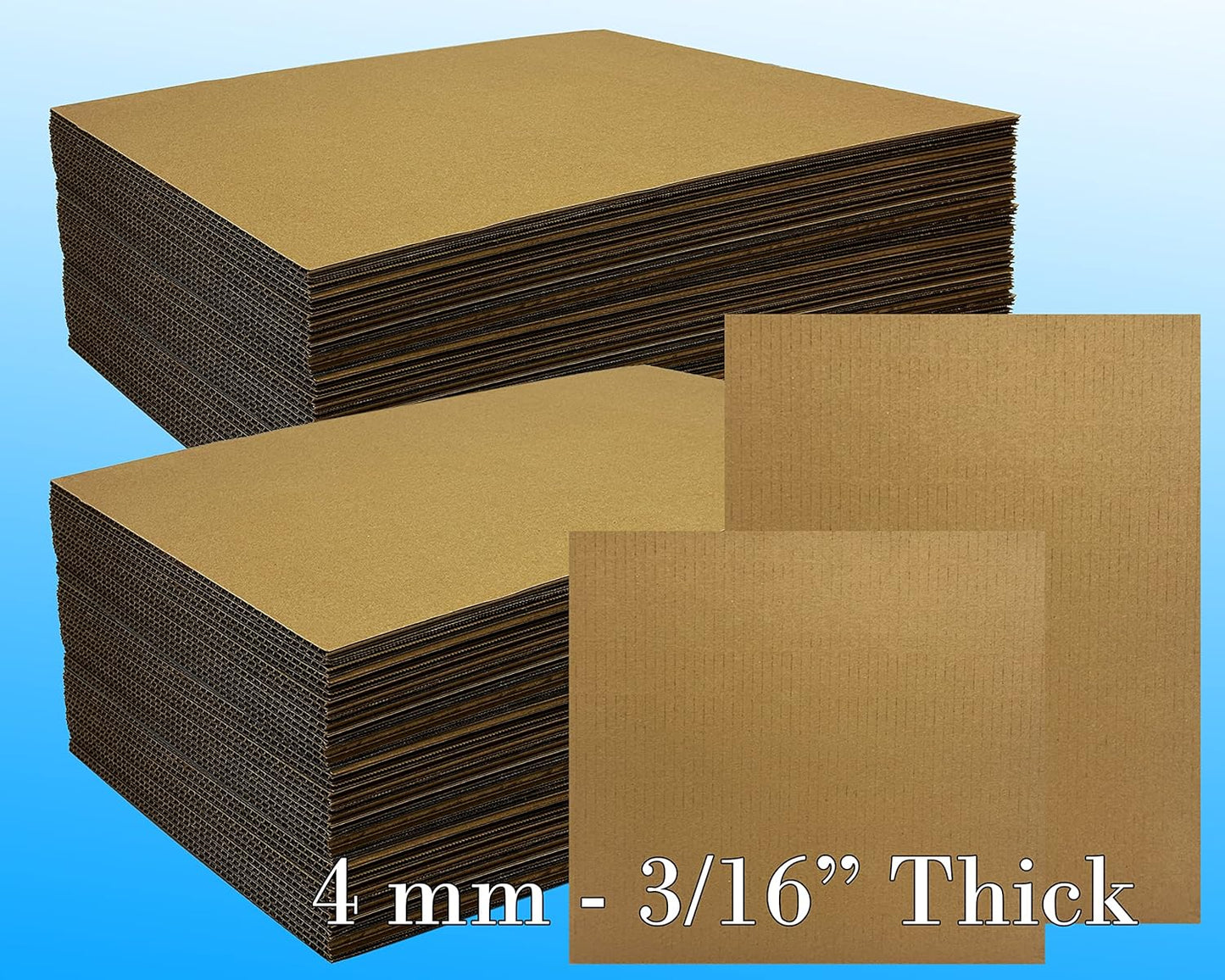 Target 24x36 Large Cardboard Sheets - 25 Pack 3/16" Thick Corrugated Blanks for Packing & Crafts