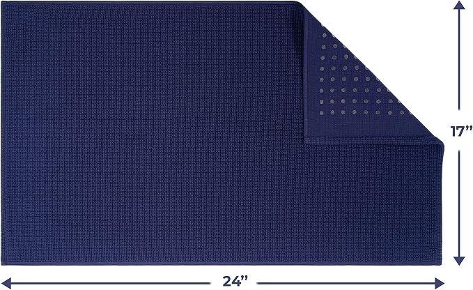 Cotton Paradise 100% Cotton Turkish Bathmat Rug, Soft Absorbent Quick Dry Non Slip, 17x24 Bathmat Rug, Navy Blue