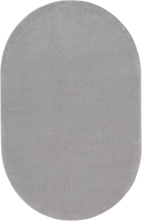 Nourison Home Nourison Essentials Silver Grey 6' x 9' Oval Area Rug - Easy Clean, Non Shedding, Bed Room, Living Room, Dining Room, Kitchen (6' x 9' Oval)