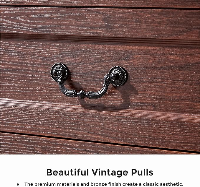 LIDYUK 9 Drawer Dresser for Bedroom Farmhouse Cherry Tall Wood Chest of Drawers for Bedroom Dresser, Modern Rustic 59" Wide Drawers Dressers Wooden Closet and Storage Cabinet, Hallway, Living Room