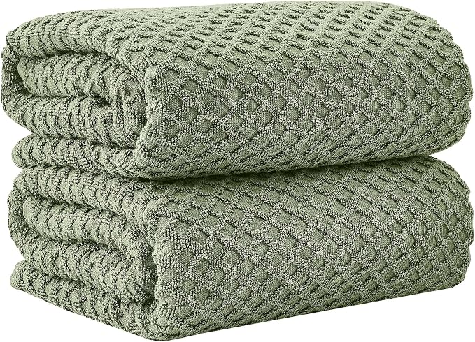 Great Bay Home Oversized Bath Sheets - 100% Cotton 2 Pack 68x35 Extra Large Towel - Absorbent, Durable, Quick-Dry Towels for Bathroom (Eucalyptus)