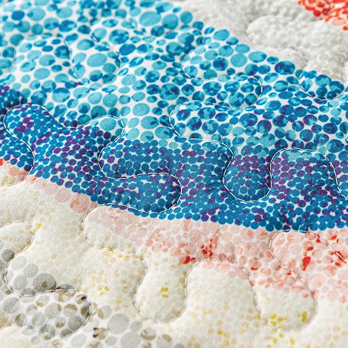 HoneiLife King Quilt Bedding Set - 3 Pieces Beach Quilt Sets Coastal Bedspreads Ocean Coverlets Microfiber Bed Cover All Season Quilts