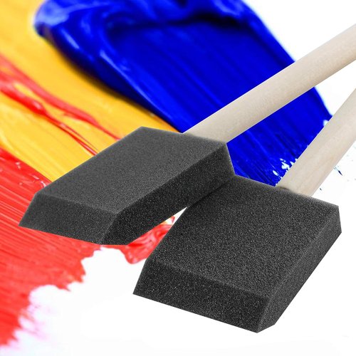 Bates Foam Paint Brushes - 16 Pack Violet Sponge Brushes for Effortless Painting & Staining