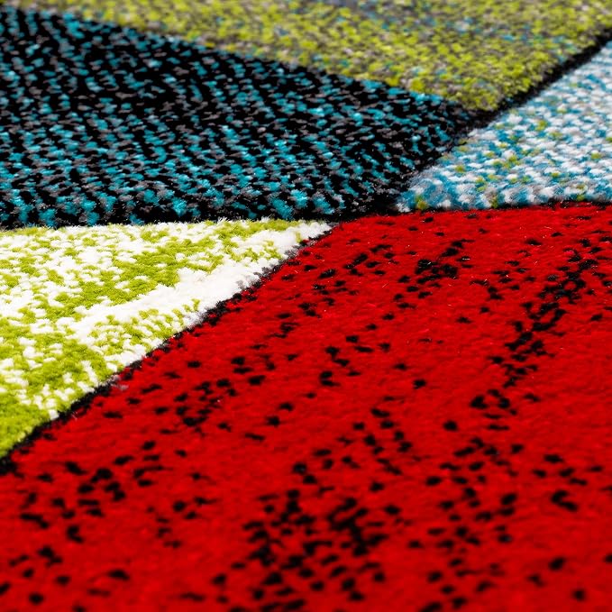 Paco Home Colorful Area Rug with Geometric Shapes in Multicolor, Size: 5'3" x 7'7"