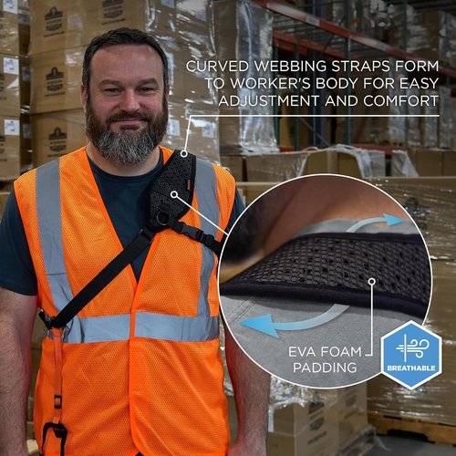 Ergodyne Squids 3143 Barcode Scanner Sling Lanyard - Ergonomic Breakaway Design with EVA Foam Padding