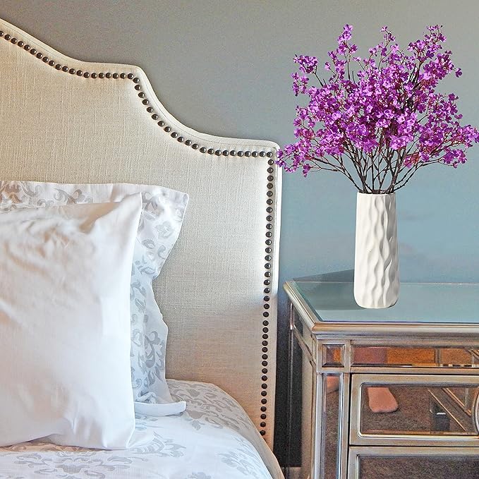 Mandy's Purple Artificial Baby’s Breath European Flowers 6 Bundles Silk Gypsophila with Bendable Stems for Fall Thanksgiving & Christmas Centerpiece Wedding Decor and Table Arrangements