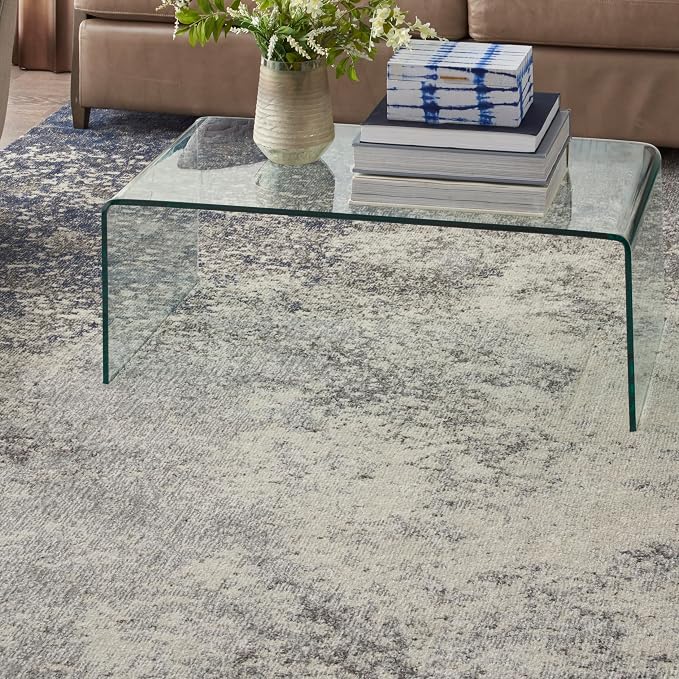 Nourison Home Passion Charcoal/Ivory 8' x 10' Area-Rug, Modern, Abstract, Easy-Cleaning, Non Shedding, Bed Room, Living Room, Dining Room, Kitchen (8x10)
