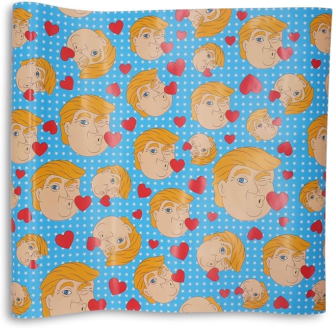 GOOFBALLS Hilarious Wrapping Paper Roll – Funny Gift Wrap for Birthdays, Holidays, White Elephant, Gag Gifts - Trump Kisses