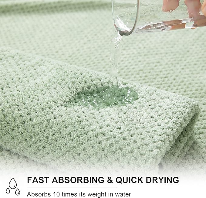 Extra Large Bath Towel Sheet Set 35x70 Inches - Oversized Bath Towels Set,Jumbo Large Polyester - Quick Dry, Lightweight,Super Soft,Highly Absorbent Towel Set for Bathroom,Hotel,SPA,Pack of 4 (Green)