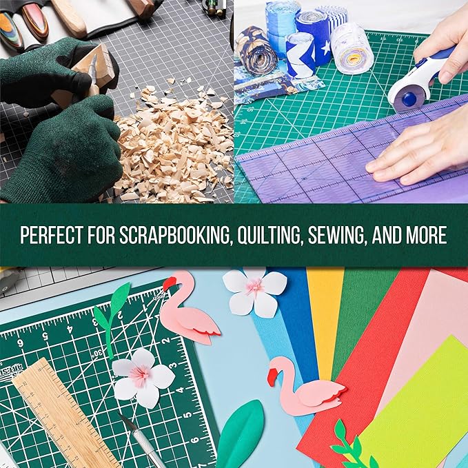 U.S. Art Supply 36" x 48" Self-Healing Cutting Mat 5-Ply - Double-Sided Green/Black Craft Mat, Non-Slip Cutting Mats for Crafts, Sewing, Quilting, Scrapbooking