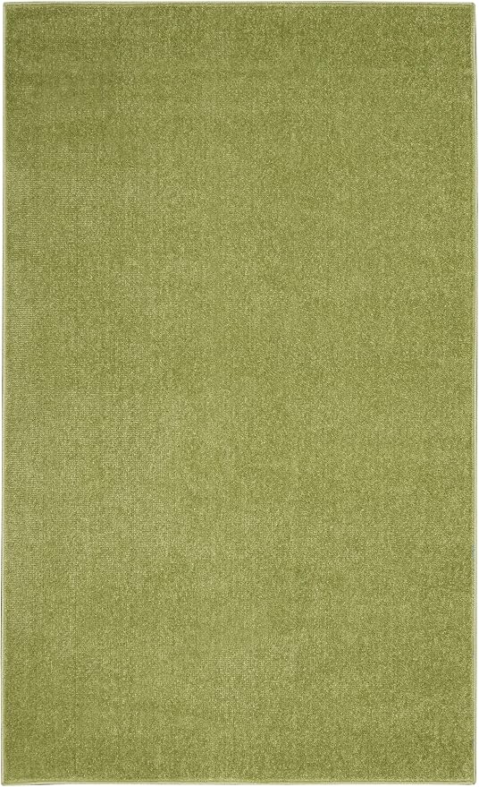 Nourison Home Nourison Essentials Green 3' x 5' Area Rug - Easy Clean, Non Shedding, Bed Room, Living Room, Dining Room, Kitchen (3' x 5')