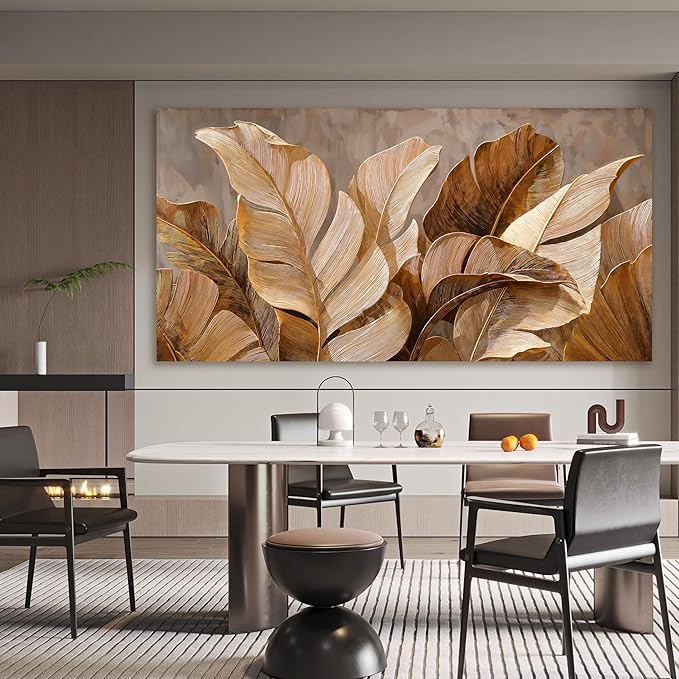 Dimpaga Canvas Wall Art Decor Artwork for Wall Decor Wall Art Pictures for Living Room Botanical Wall Art Prints Brown Modern Wall Art Decorations Artwork for walls Bedroom Office Decor 20" X 40"