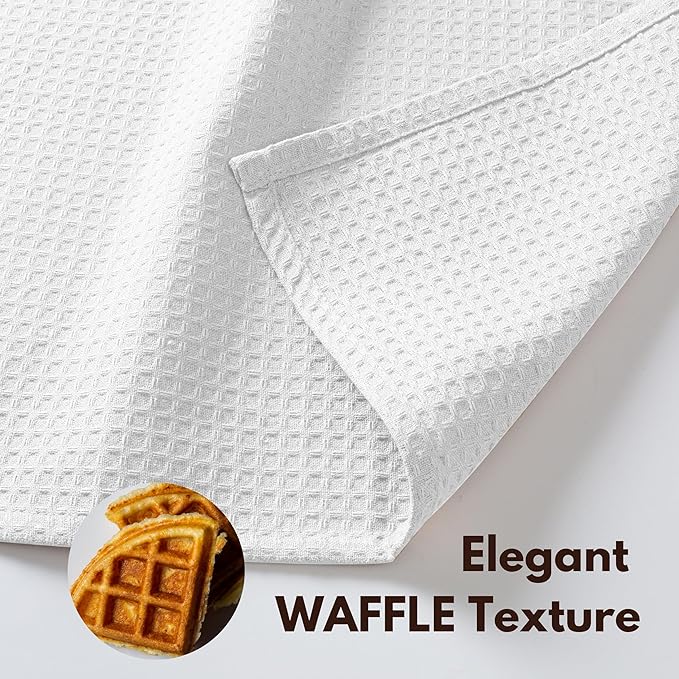 Native Fab Dish Towels & Dishcloths 8 Piece Set - 100% Cotton, Soft, Absorbent, Quick Drying Towel for Cleaning, Cooking, Baking - Machine Washable, Ideal for Home, Kitchen & Everyday Use - White