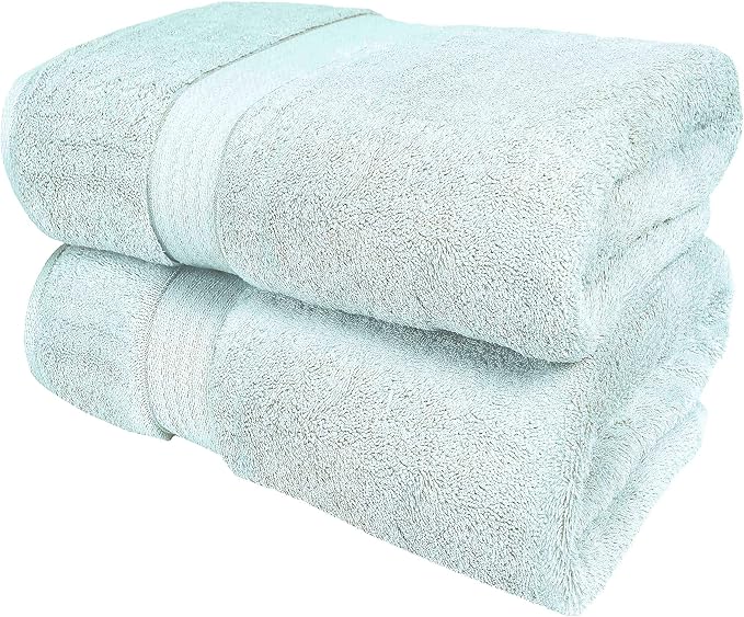 GLAMBURG 700 GSM Premium Oversized Extra Large Cotton Bath Sheet 35x70-100% Combed Cotton - Luxury Hotel & Spa Quality - Durable Ultra Soft Highly Absorbent - Sea Green