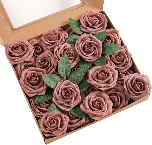 Artificial Flowers Combo, Fake Flowers for DIY Tables Centerpieces Baby Shower Bridal Shower Wedding Bouquet Arrangements Party Candle Holder Cake Decor Flower Home Decorations