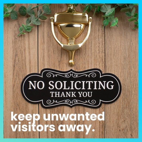 ExcelMark No Soliciting Sign - Premium Quality, Made in the USA | Small 2"x5", Black with White Letters
