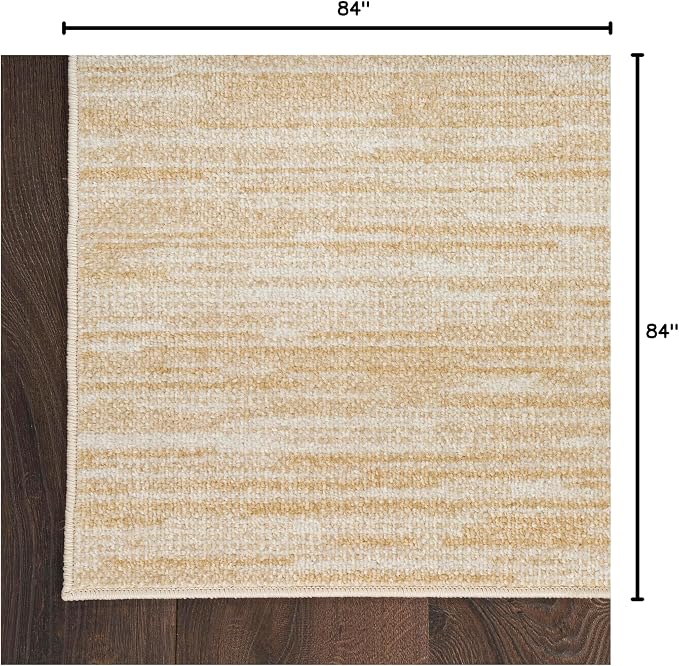 Nourison Home Nourison Essentials Ivory Gold 7' x Square Area Rug - Easy Clean, Non Shedding, Bed Room, Living Room, Dining Room, Kitchen (7' x Square)