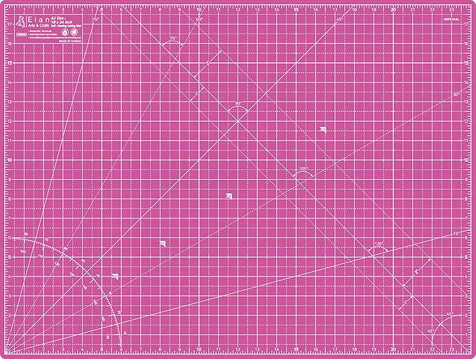 Elan Cutting Mat A2 Pink & Purple, Self Healing Cutting Mat 18x24 Inch, 5-Ply Craft Board Pink, Hobby Board for Crafts 18x24 Inch