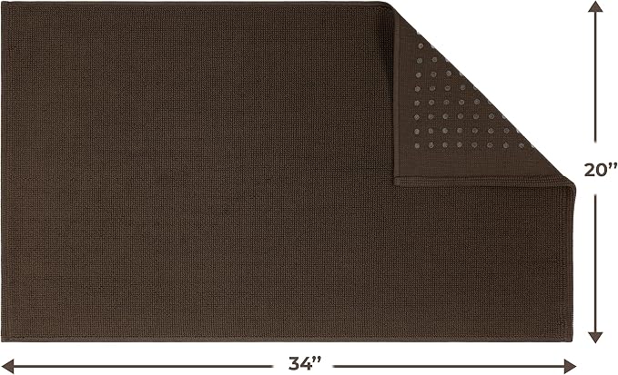 Cotton Paradise 100% Cotton Turkish Bathmat Rug, Soft Absorbent Quick Dry Non Slip, 20x34 Bathmat Rug, Chocolate Brown