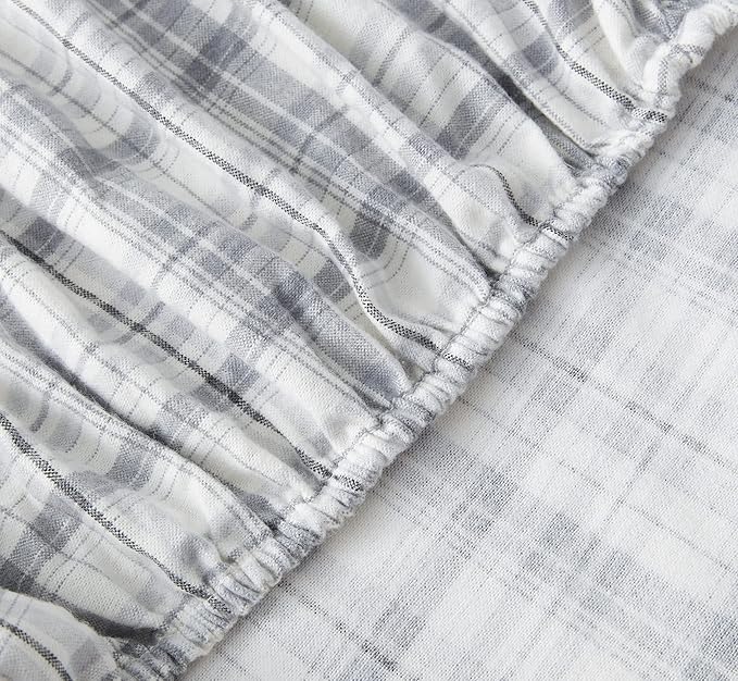 Eddie Bauer - Flannel Sheets Twin Size, Anti-Pilling & Wrinkle Resistant Cotton, Touchably Soft for All-Season Comfort - Bed Sheets with Matching Pillowcases & Fitted Sheet (Beacon Hill Ivory)