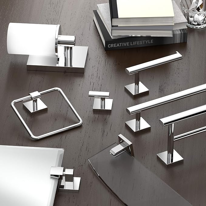 Gatco 4050A Elevate, Towel Bar, 30”, Chrome/Wall Mounted 30 Inch Towel Holder for Bathroom