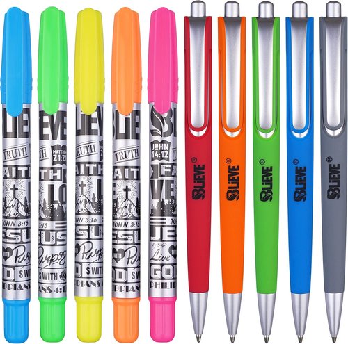 BLIEVE Highlighters & Gel Pens - No Bleed, Fast Drying, Easy Grip for Bible Journaling | Colorful Set