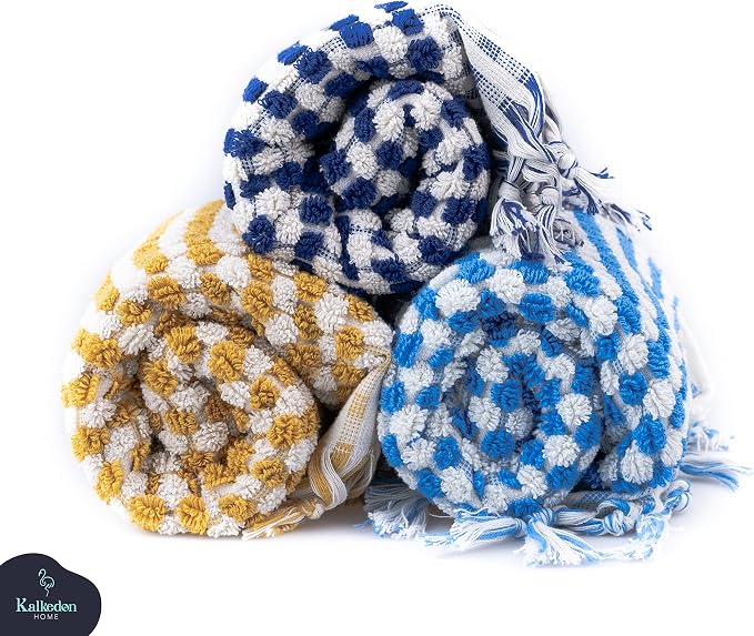 Organic Turkish Cotton Hand Towels for Bathroom | Oversized - 17 x 35 Inches | Large Soft Plush Fluffy Highly Absorbent Towels for Kitchen, Hand and Face (Mustard, Hand Towel)