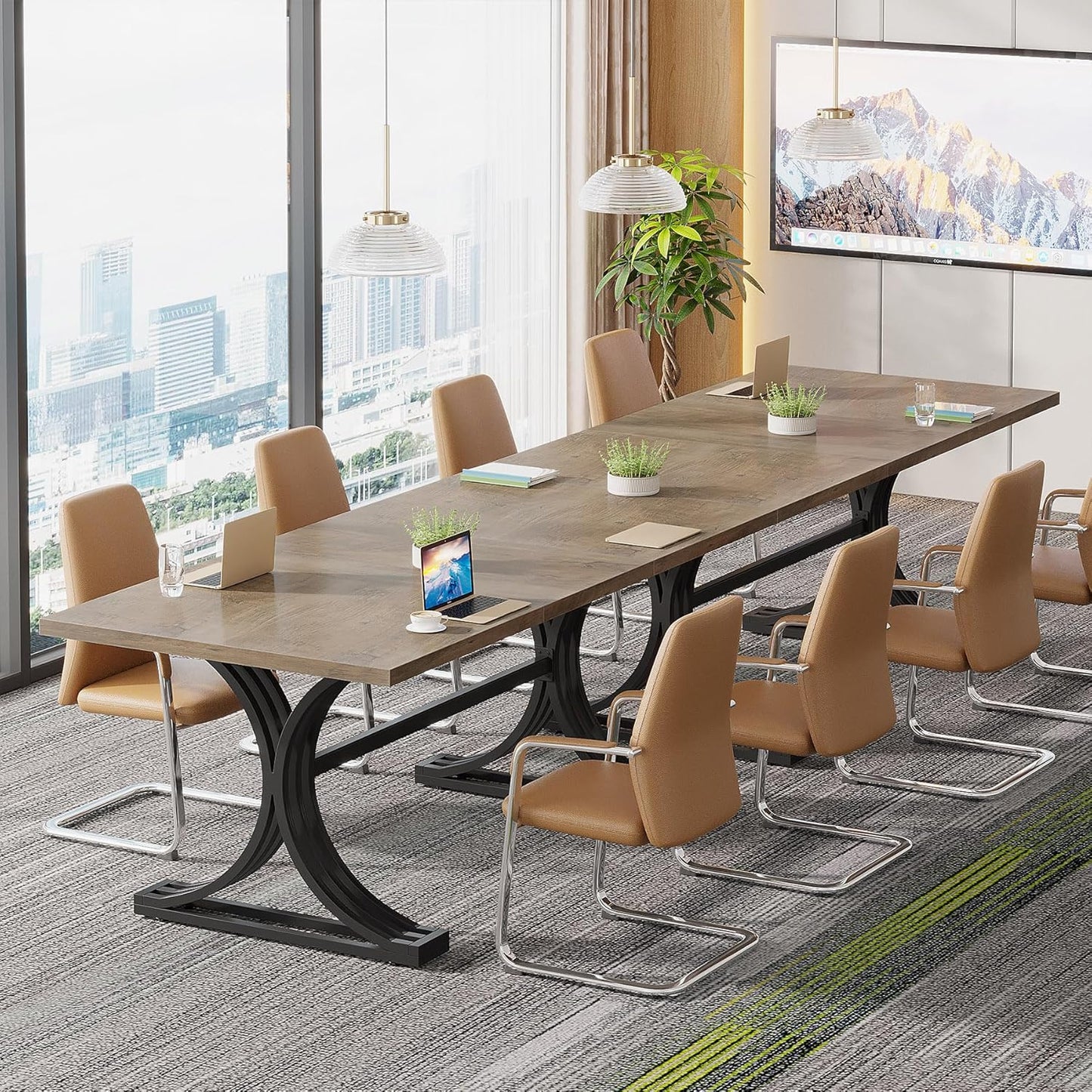 Tribesigns 5FT Modern Conference Table - Durable Metal Frame for 4 to 6 People | Office Meeting Room