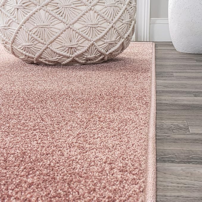 JONATHAN Y Haze Solid Low-Pile Pink Indoor Area Rug 12x15, Coastal,Bohemian,Minimalist,Classic, Easy-Cleaning for Living Room,Bedroom,Kitchen,Pet Friendly,Non-Shedding (SEU100P-15)