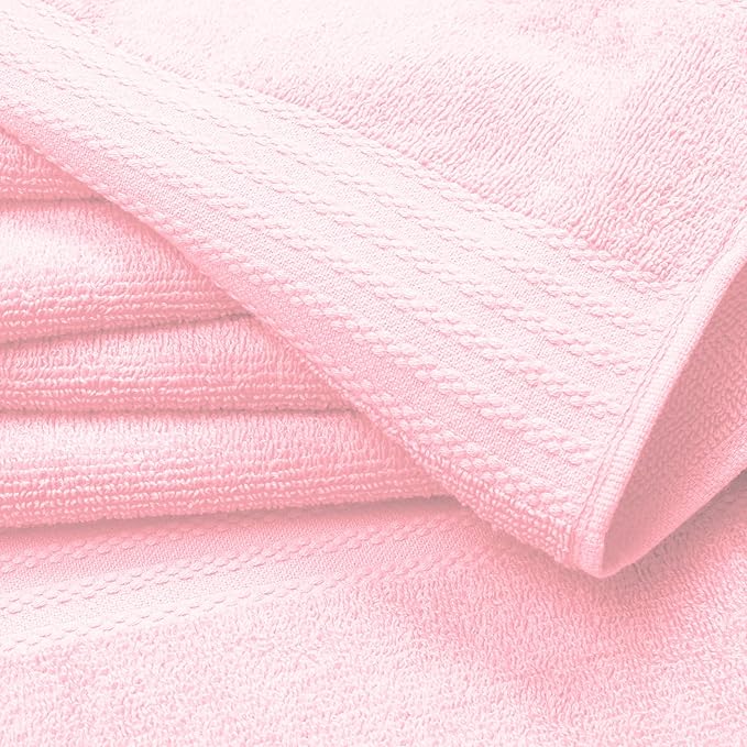 GLAMBURG Premium Cotton Oversized 2 Pack Bath Sheet 35x70-100% Pure Cotton - Ideal for Everyday use - Ultra Soft & Highly Absorbent - Machine Washable - Pink