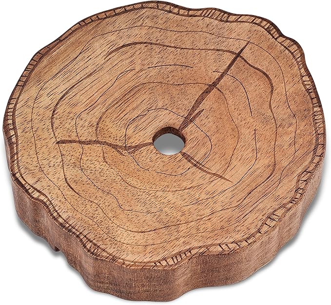 Acacia Wooden Soap Dish with Self Draining, Funny and Modern Multi Shape Design, Soap Holder for Sink Countertop, Shower & Bathroom Soap Tray。 (Tree Ring-3.94"x3.94"x0.86")