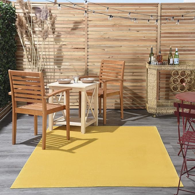 Nourison Home Nourison Essentials Yellow 6' x 9' Area Rug - Easy Clean, Non Shedding, Bed Room, Living Room, Dining Room, Kitchen (6' x 9')