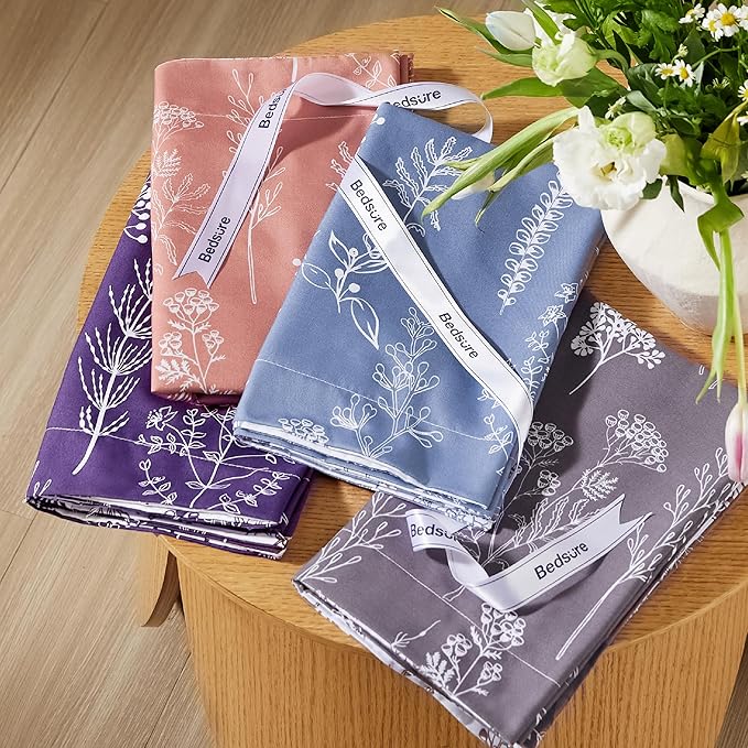 Bedsure Queen Comforter Set - Grayish Pink Bed Set, 3 Pieces Cute Floral Bedding, 1 Soft Reversible Botanical Flowers Comforter and 2 Pillow Shams