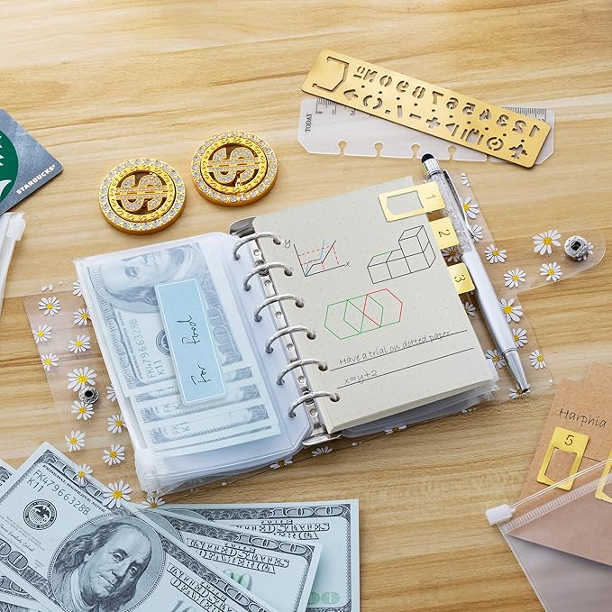 A7 Planner Refill,4 Pcs per Set, Dot Mattrix Paper, with Label Stickers Gift,Mini Binder Refills for 6 Ring Mini Planners,6 hole/100gsm Thick Paper/4.84 x 3.23'', Harphia