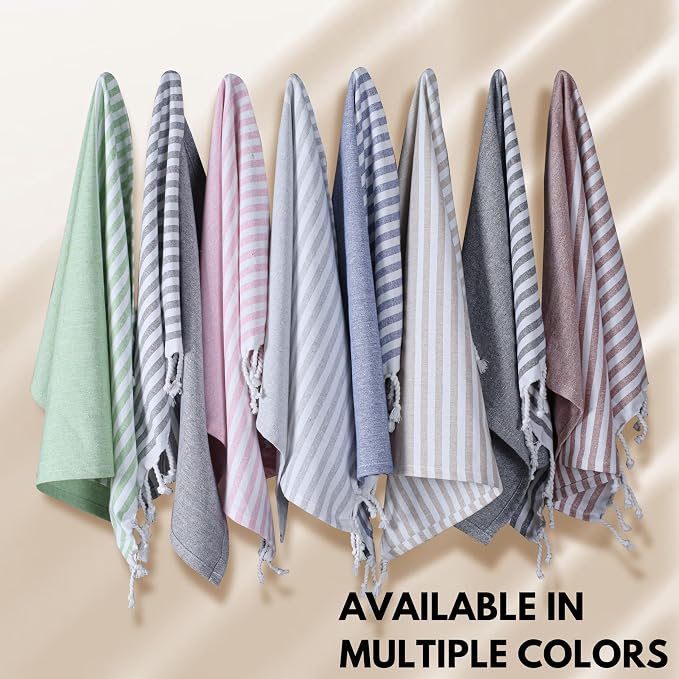 Turkish Kitchen Towels 18x26 Inches with Tassels - 4 Pack - Absorbent, Durable, Soft 100% Cotton Dish Towels for Drying & Cleaning - Machine Washable, Quick Dry - Rust
