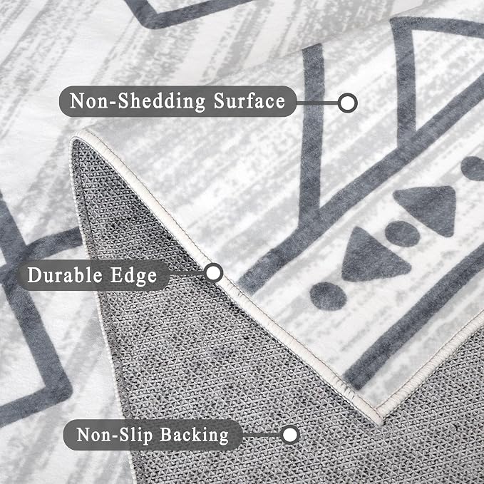 6x9 Area Rug, Ultra-Soft Washable Rug for Living Room, Dinner Room, Bedroom, Non-Slip Modern Westren Rug, Indoor Carpet Large Area Rug, Checkered