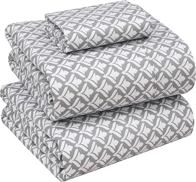 RUVANTI 100% Cotton Twin Sheets Set, 3 Pieces, Soft & Breathable Percale Weave Bedding, Deep Pocket 16", Hotel Standard, Crisp Cool Feel, Durable, Perfect Floral Bed Sheet, Idiomatic Expression