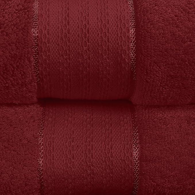 GLAMBURG 700 GSM Premium Oversized Extra Large Cotton Bath Sheet 35x70-100% Combed Cotton - Luxury Hotel & Spa Quality - Durable Ultra Soft Highly Absorbent - Burgundy