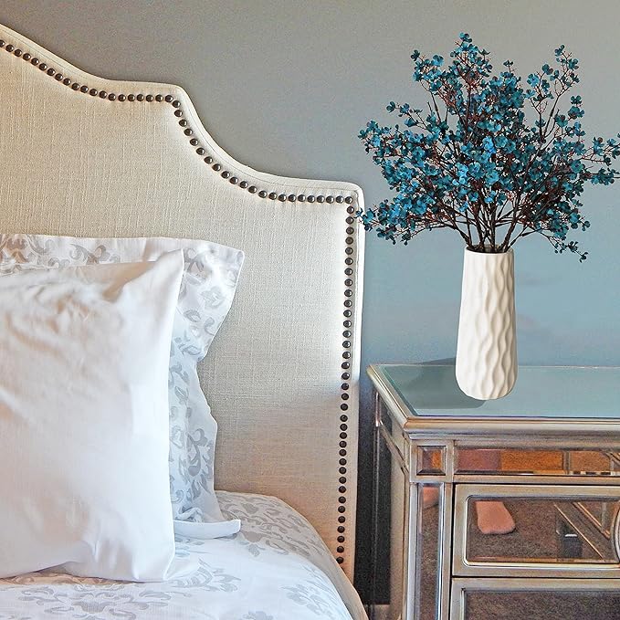 Mandy's Teal Artificial Baby’s Breath European Flowers 6 Bundles Silk Gypsophila with Bendable Stems for Fall Thanksgiving & Christmas Centerpiece Wedding Decor and Table Arrangements
