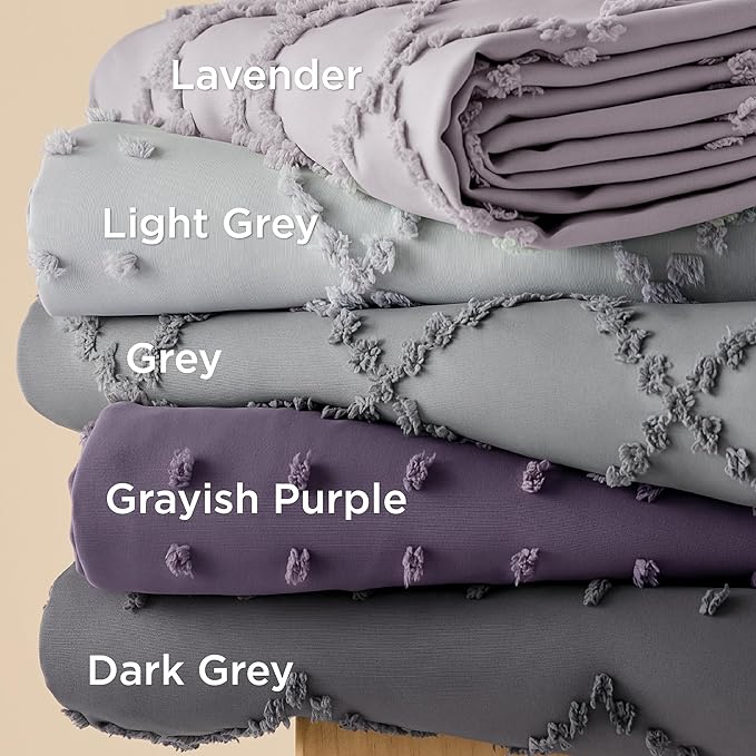 Bedsure Boho Duvet Cover King Size - Light Grey Breathable & Soft Boho Bedding, Machine Washable Comforter Cover for All Seasons, Includes 1 Duvet Cover 104"x90" with 2 Pillow Shams & Zipper Closure